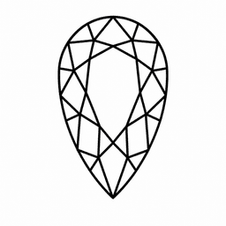 Pear diamond shape icon