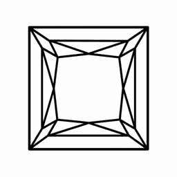 Princess diamond shape icon